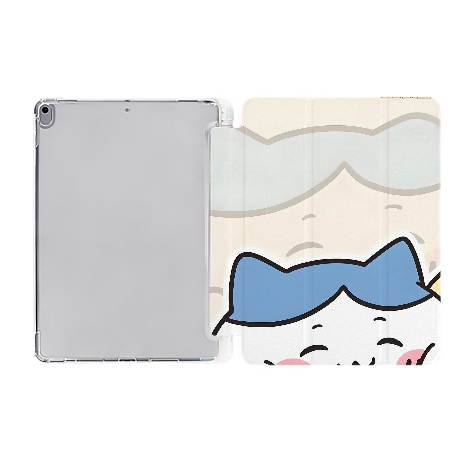 （画像用） ちいかわ Chii-kawa IPad ケース ペン収納付き 三つ折りスタンド PUレザー×シリコン 対応機種9.5/10.5/10.9インチ